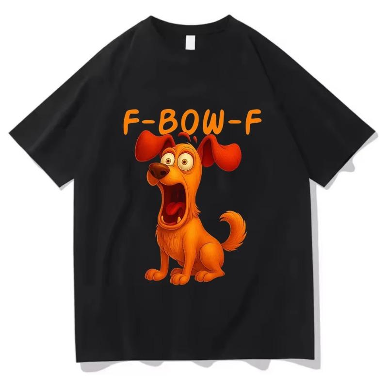 Funny Dog cartoon Print T Shirts F-dog-F Meme fashion cotton Shirt Graphic Men Women Stylish retro Harajuku Unisex clothing Tops