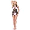 See-through Çiçek Fishnet Kolsuz Kesme Kadınlar Seksi Backless Mini Elbise