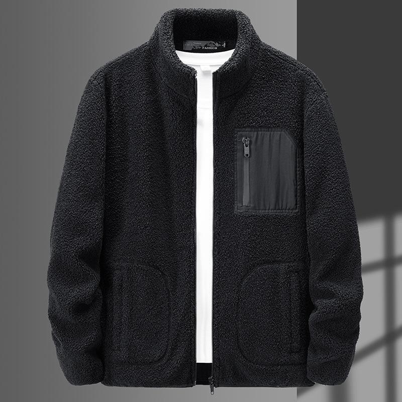 Lamb Fleece Men's Sweater Jacket Cardigan Teddy Fleece Men's Jacket Jacket Fleece Jacket Jacket Jacket Jacket Jacket Liner