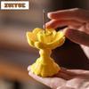 Autumn Leaves Yellow Lotus Incense Holder Incense Waterfall Incense Burners Consecrate Censer Tea Items Supplies Decoration Gift