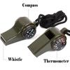 Emergency Survival Whistle 3-in-1 Emergency Whistles with Compass Thermometer Loud Safety Whistle Lanyard for Outdoor Hiking edc