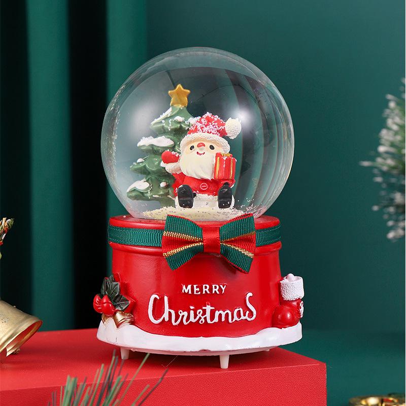 Boîte à musique fantaisie de Noël avec boule de cristal – Décoration princesse, cadeau pour anniversaire de fille