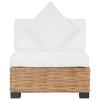 Armless Sofa with Cushions Natural Rattan