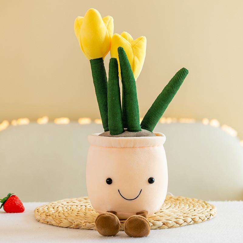 Soft Plush Tulip Flower Succulent Plant Decor Adorable And Durable Home Accessory