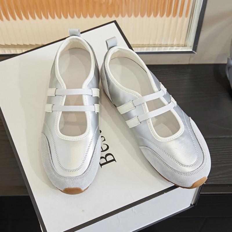 Genuine Leather Mary Jane Shoes with Inner Height Increase Flat Sole German Training Shoes Shallow Mouth Versatile Women's Shoes