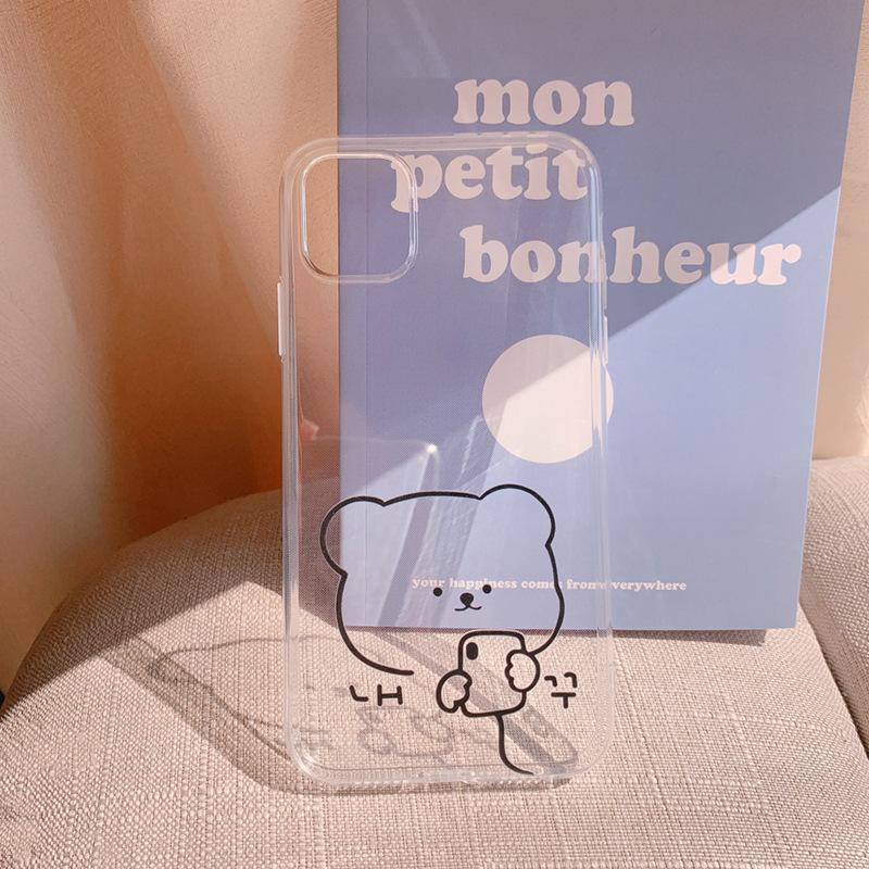 Einfaches Zeichenbär für IPhone16 für Apple Handyhülle 15 Neu 17Air Transparent 8plus Silikon 14 für 11