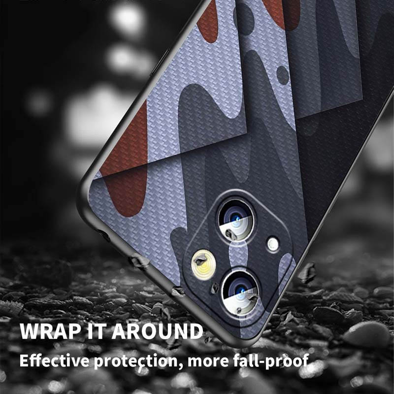 Creative camouflage pattern Phone Case For Apple iPhone 17 16 16E 15 14 13 12 11 Pro Max Plus Black Soft Silicone