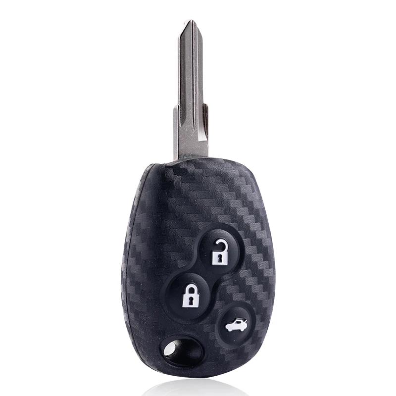 Silikon Carbonfaser-Druck Autoschlüsselhülle Für Renault Trafic Clio Duster Logan Dacia Sandero Für Nissan Terrano Almera