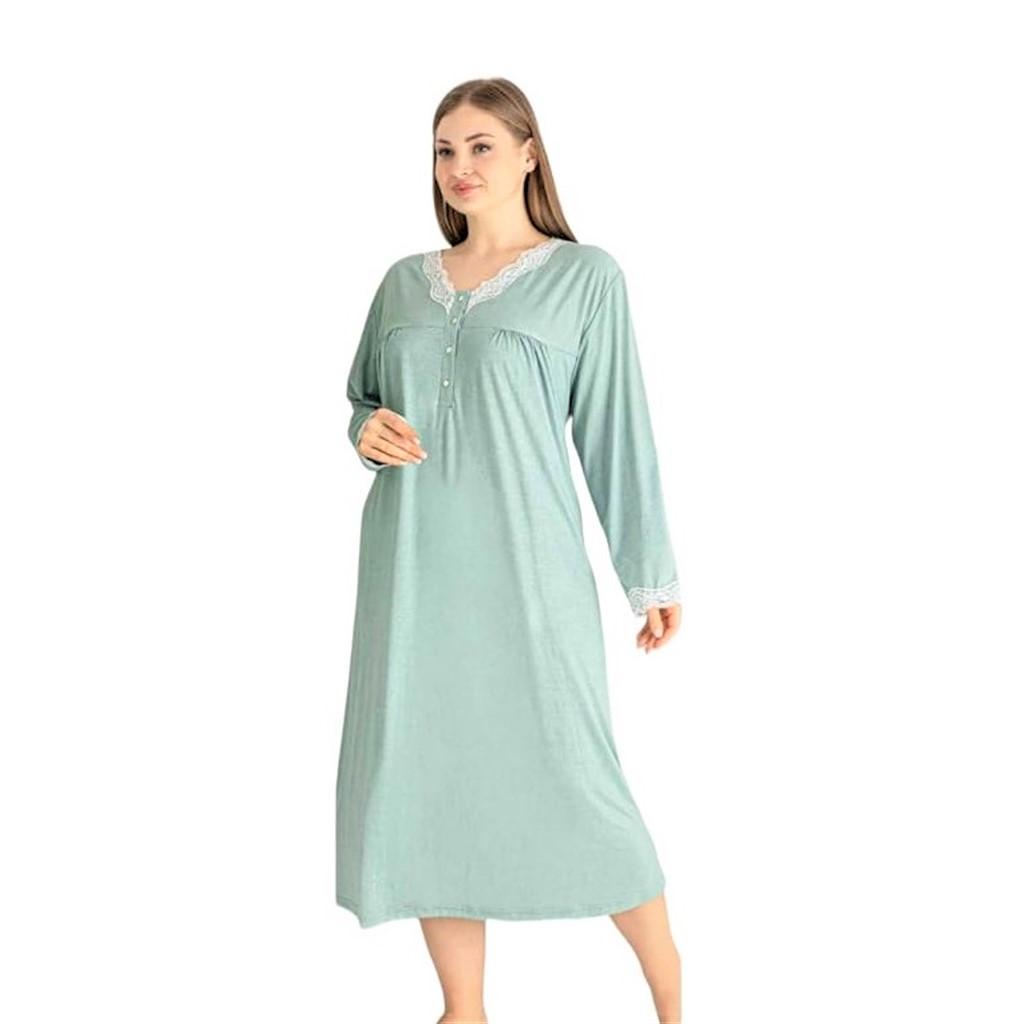Limissi 23717 Lace Detail Battal Plus Size Nightgown