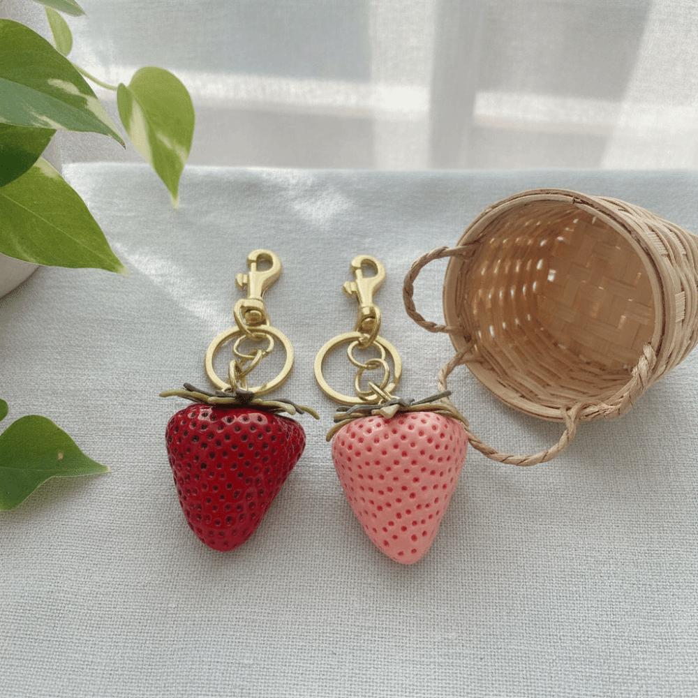 DIY Strawberry Keychain Elegant Bag Pendant Bag Accessories Fruit Bag Charm Key Ring