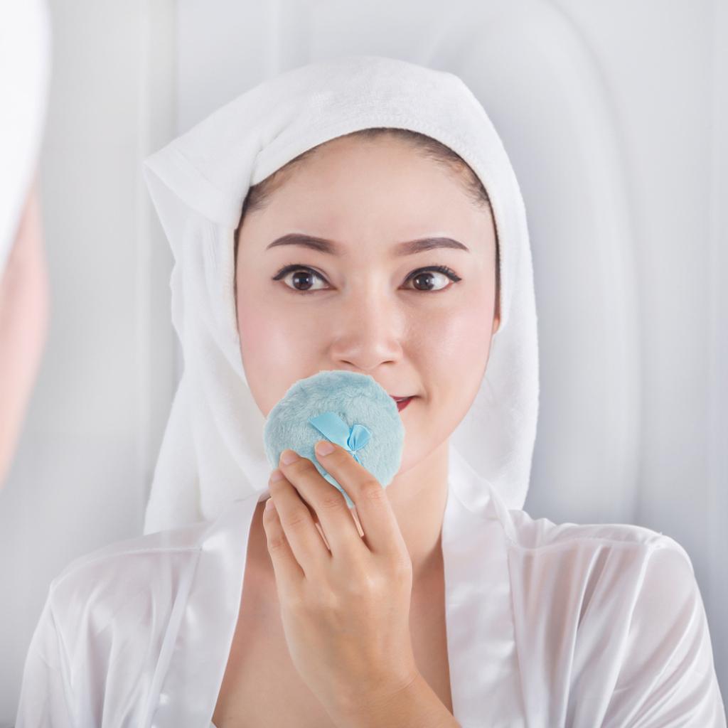3Pcs Baby Body Powder Compact Bowknot Powder Puff Soft Touch for Household Home Salon Makeup Use Makeup
