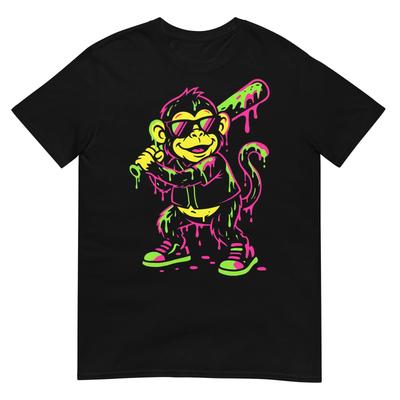 Monkey Funny Animals Baseball Drip Kids Youth Boys Girls T-Shirt
