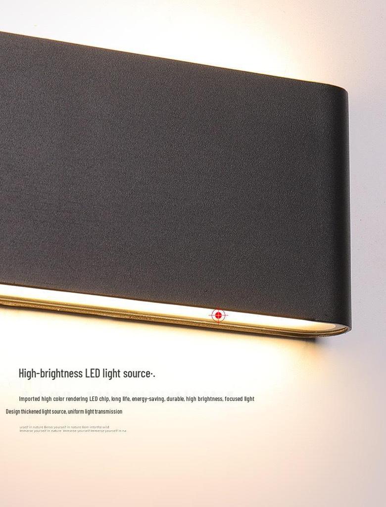 Ultra-Thin Waterproof Outdoor Wall Lamp - Long Strip Terrace & Courtyard Decorative Light