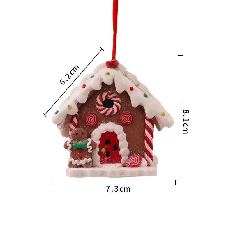 Christmas Small House Pendant Creative Xmas Tree Decorantions Hanging Ornament New Year Gift Home Decor