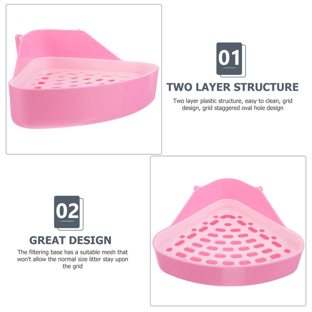 Pet Toilet Bunny Litter Box Triangle Potty Trainer Corner Litter Bedding Box Rabbit Potty Training Tray Guinea Pig Chinchilla