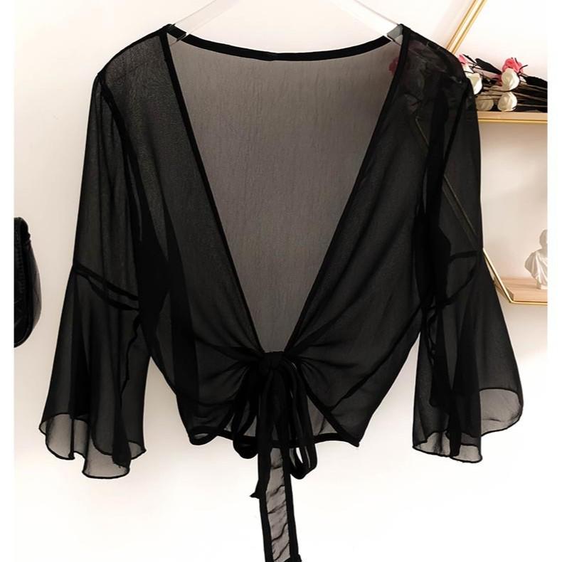 Women's Summer Chiffon Shrug: Lightweight, Versatile Cardigan for Sun Protection Over Sleeveless Dresses