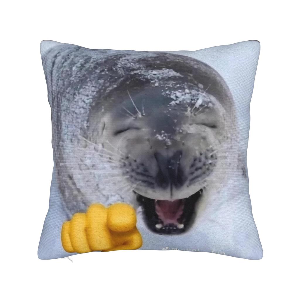 Seal Sea Cute White Pillowcase Polyester Cushion Cover Decoration Pillow Case Cover Home Zippered 40X40cm