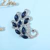 Blue Crystal Phoenix Brooch Female Alloy Diamond Set Anti-Light Pin Fashion Brooch Suit Accessories