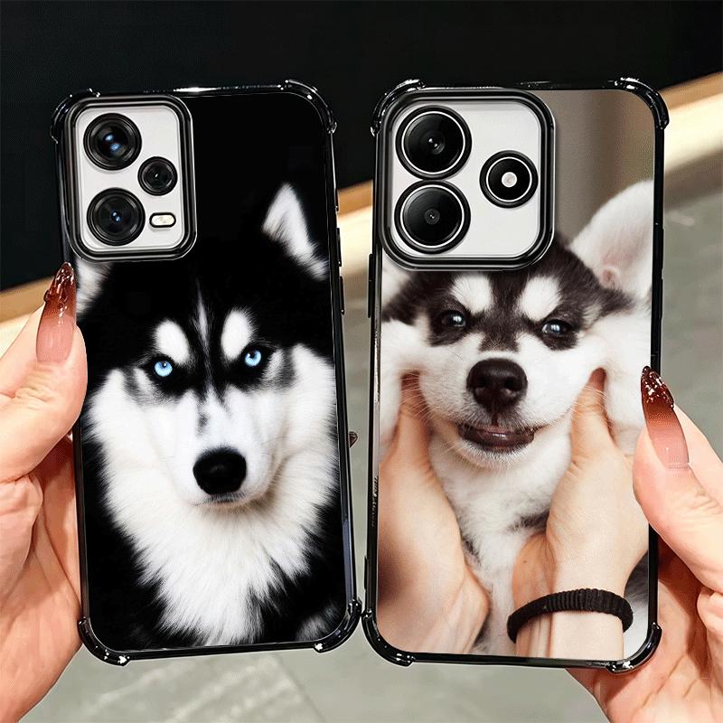 Alaskan Husky Cute Dogs Plating Phone Case For Xiaomi Redmi Note 14 15 Pro Plus 13 12 11 11S 11T 10 9S 9 5G Anti-Fall Airabag Co