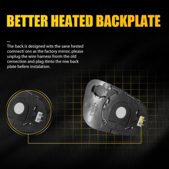 Mirror Glass W/ Backing Heated Driver Side LH For Mercedes-Benz CLK55 SLK320 B