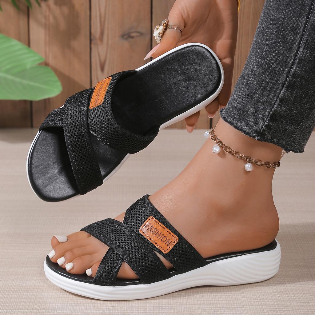 Women's Sandals Indoor Outdoor Summer Shoes For Women Summer Sandals Soft Low Heels Flat Sandalias De Mujer Beach Shoes Female