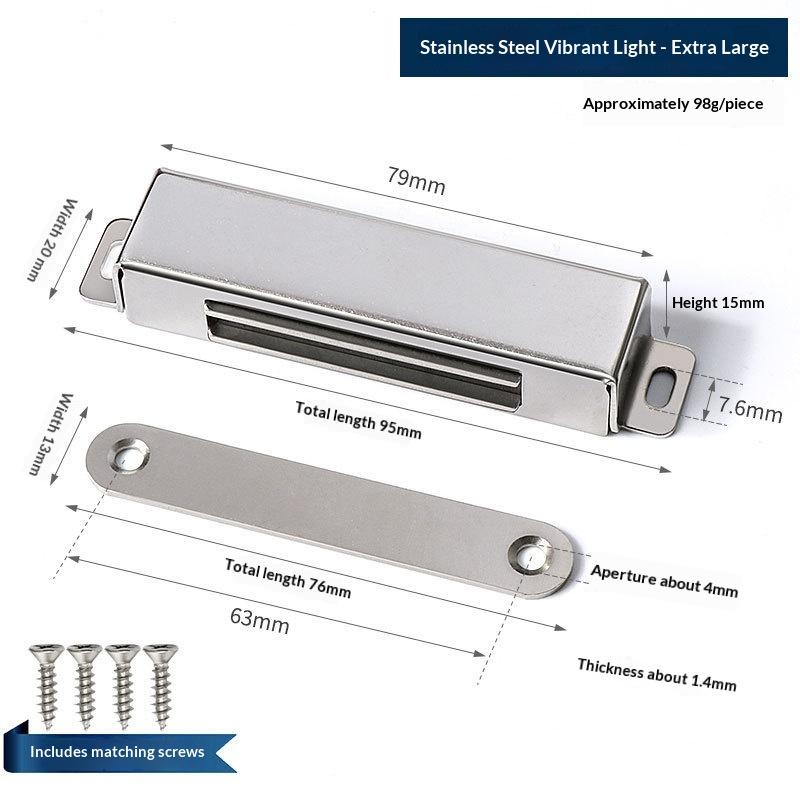 Magnetický dveřní zarážecí mechanismus Silné odolné magnetky do skříně Kuchyňské skříňky Zarážky Magnetické západky Nerezová ocel Pro dveře skříně