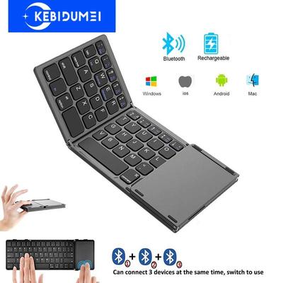 Mini Keyboard Wireless Folding Keyboard with Touchpad Portable Bluetooth Foldable Keyboard for Windows Android Ios Tablet Ipad Phone