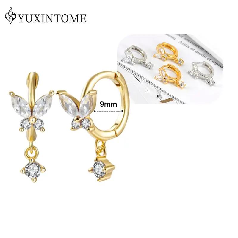 Dames 925 Zilveren Oorstekers Kristal Zirconia Waterdruppels Stud Hoops Goud Huggie Oorbellen Premium Luxe Feest Sieraden