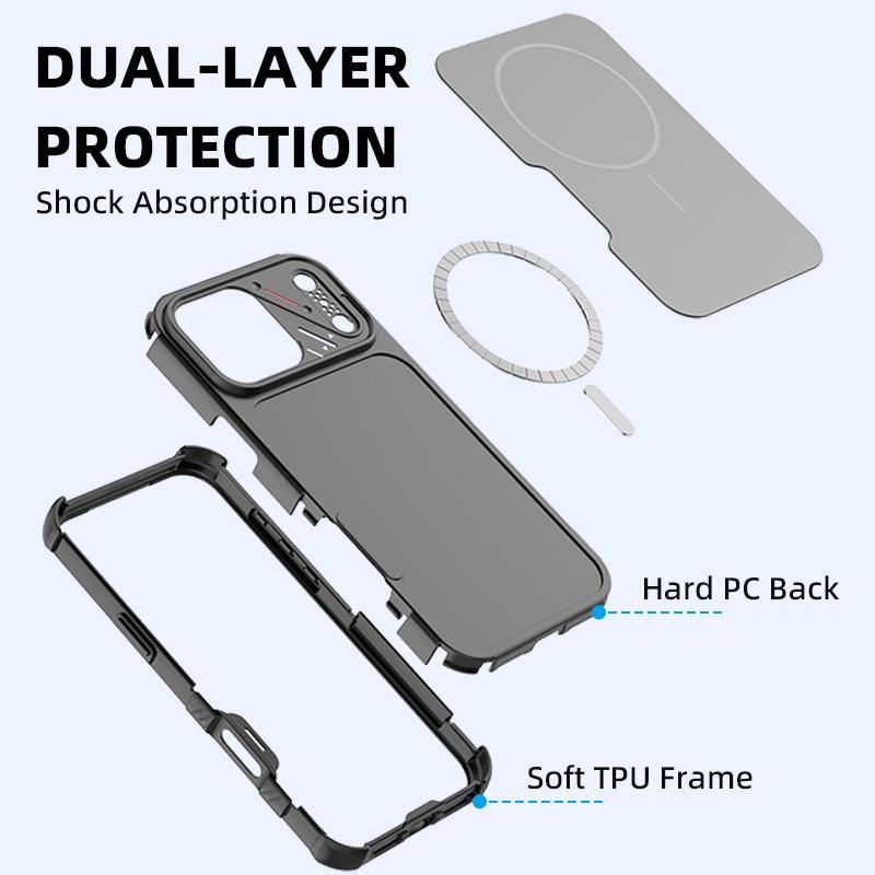 Luxury Armor Magnetic Phone Case For iPhone 17 16 15 14  13 Pro Max 15 Plus For Magsafe Anti-slip Bumper Shockproof Cover
