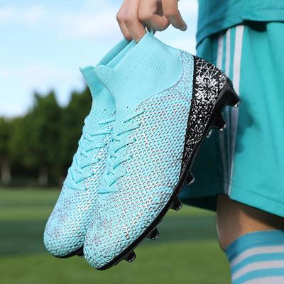 New Football Shoes Men's Children's Broken Nail Shoes Large Size High Top Middle School Students Sports Competition Training Shoes