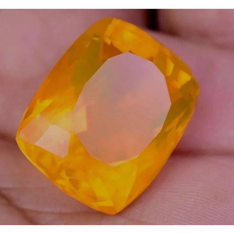 Orange Opal 60+ Ct Cushion Certified Beautiful Loose Gemstone