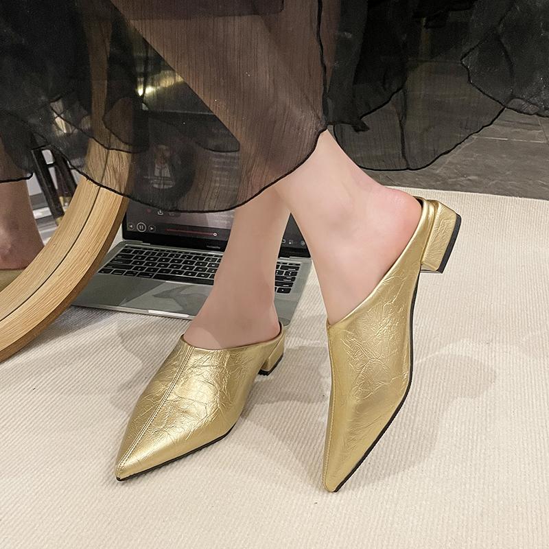 2026 Summer Fashion New  Shoes Women European Fashion Station Baotou Slippers Half-supported Outdoor Sandals Fashion Shoes