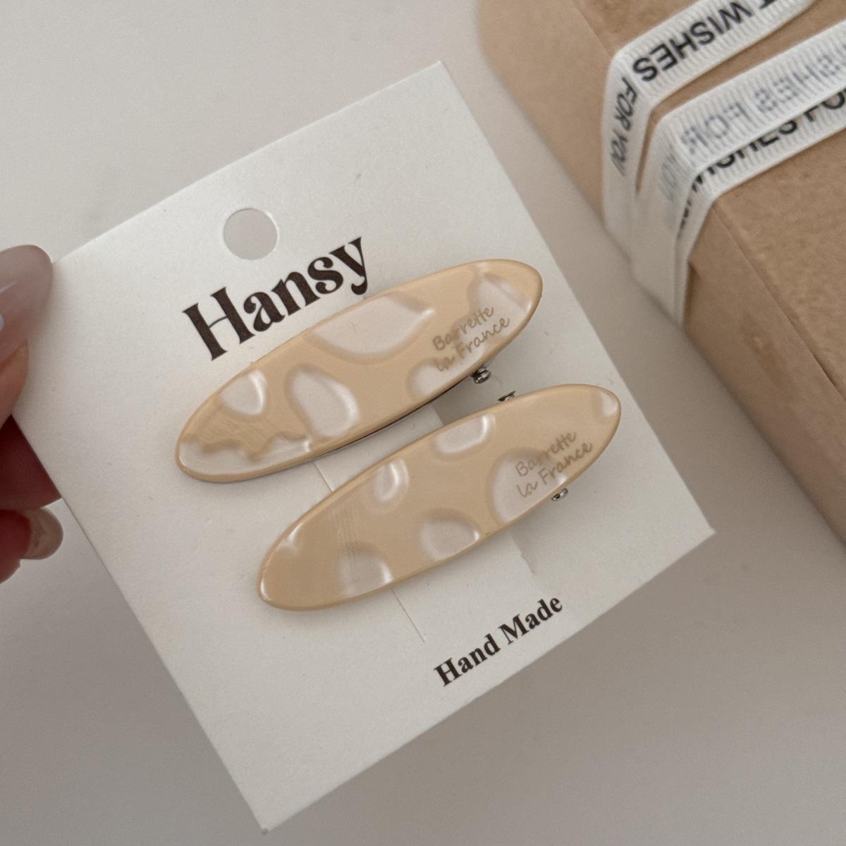 

Oval Acetate Hair Clips: French Gold Label Duckbill Bangs Accessories