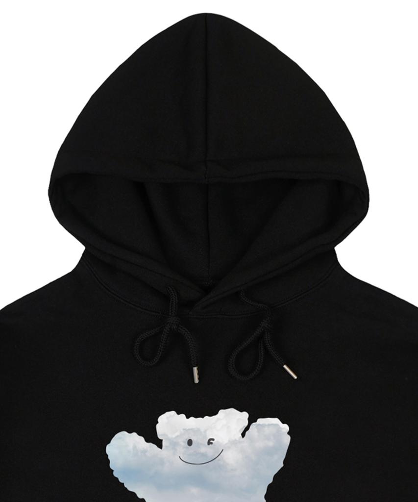 [Unisex] Big Cloud Bear Smile Hoodie_Black