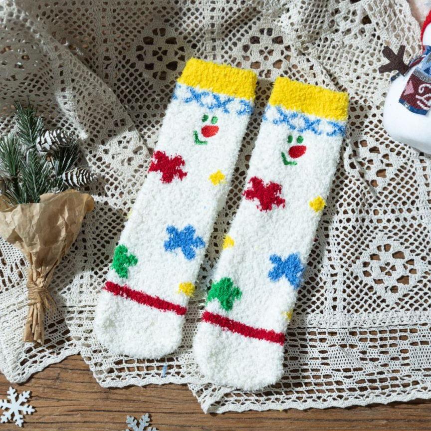 

Детские коралловые флисовые рождественские вышитые теплые мультяшные носки для пола Осень/Зима 2024 Yellow Coral Fleece