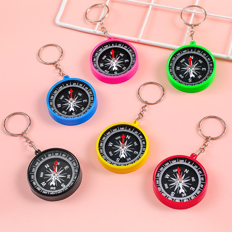 Children's Outdoor Mini Keychain Compass for Educational Science Learning