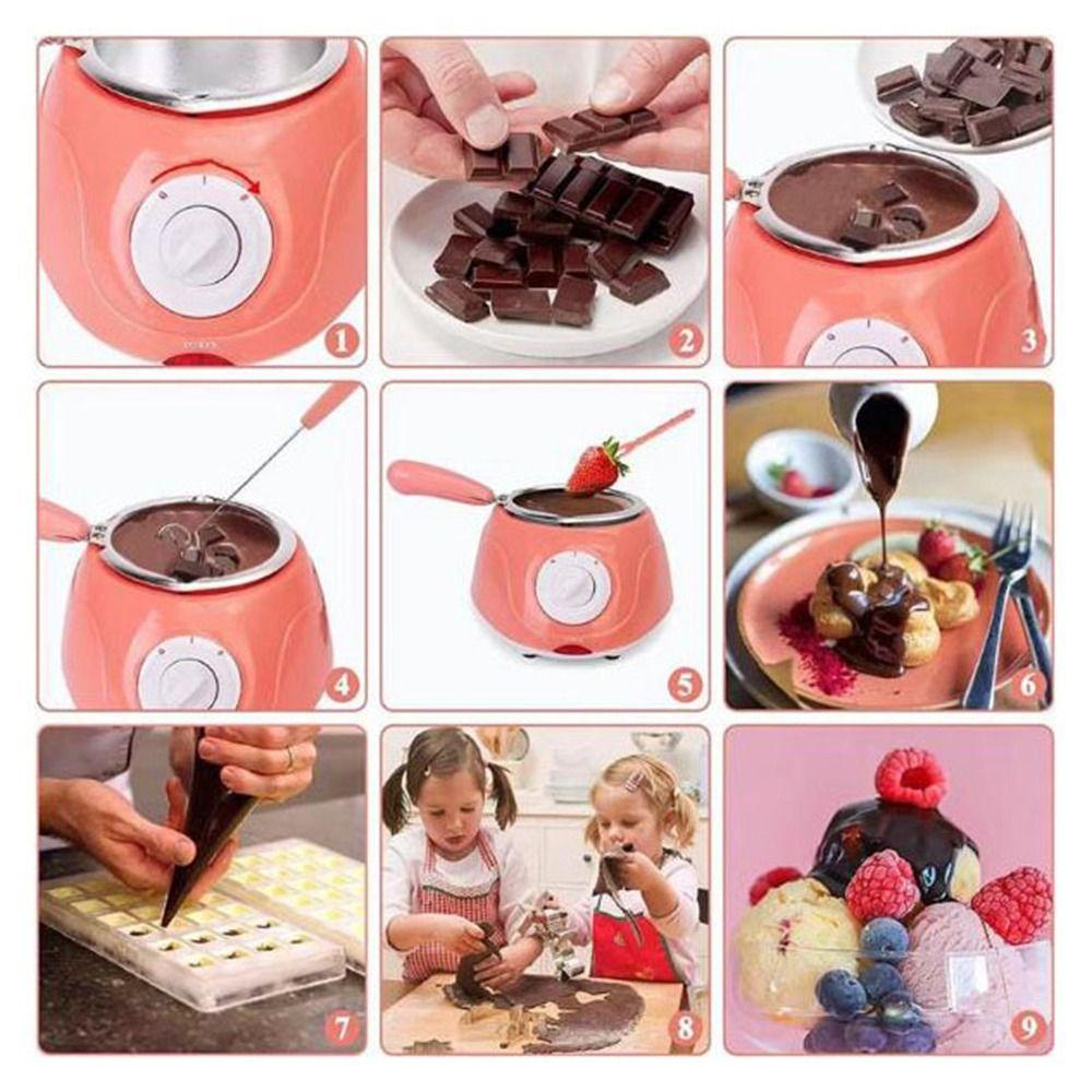 EU Plug Chocolate Melting Machine Stainless Steel/Plastic Chocolate Fondue Maker  For Home