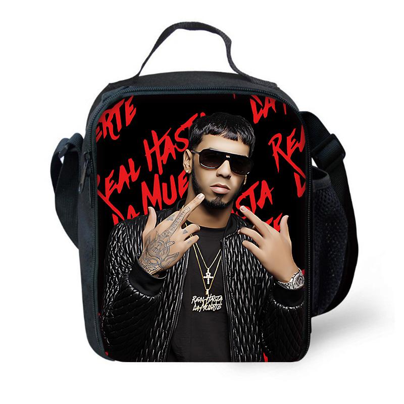 Fashion Hot Rapper Anuel AA Child School Backpack with Lunch Bags ,Pencil Bags ,School Bags for Boys Girls Best Gift