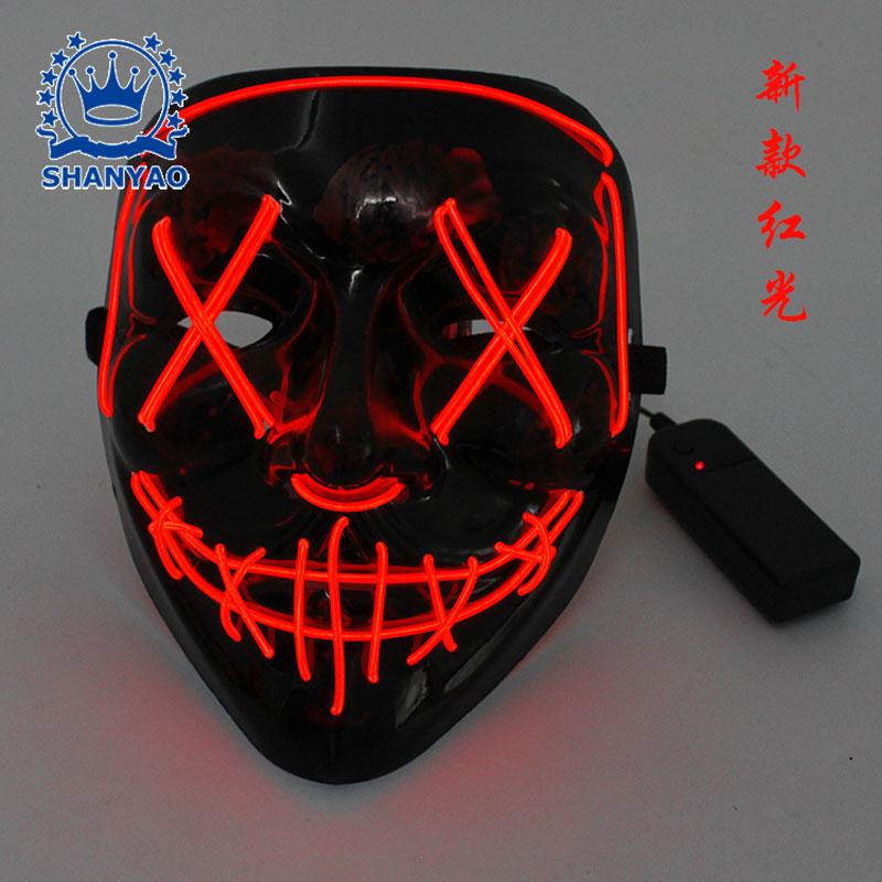 Halloween Luminous Masks Led Scary Glowing Masque Masquerade Party Masks Funny Masks with Lights for Men Cosplay Costume Props