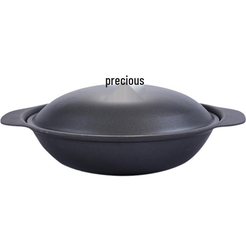 Commercial Cast Iron Pot for Crispy Rice and Clay Pot Dishes, Compatible with Induction Cookers