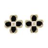 Colored Glaze Stud Earrings Women's Black ABC241-B14727-NS736