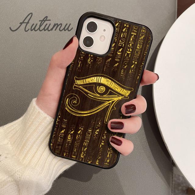 Ägyptische Hieroglyphen Symbole Handyhülle für iPhone 11 12 13 14 Pro Max mini XR XS SE 2020 7 8 Plus Samsung S21 S22 Hülle