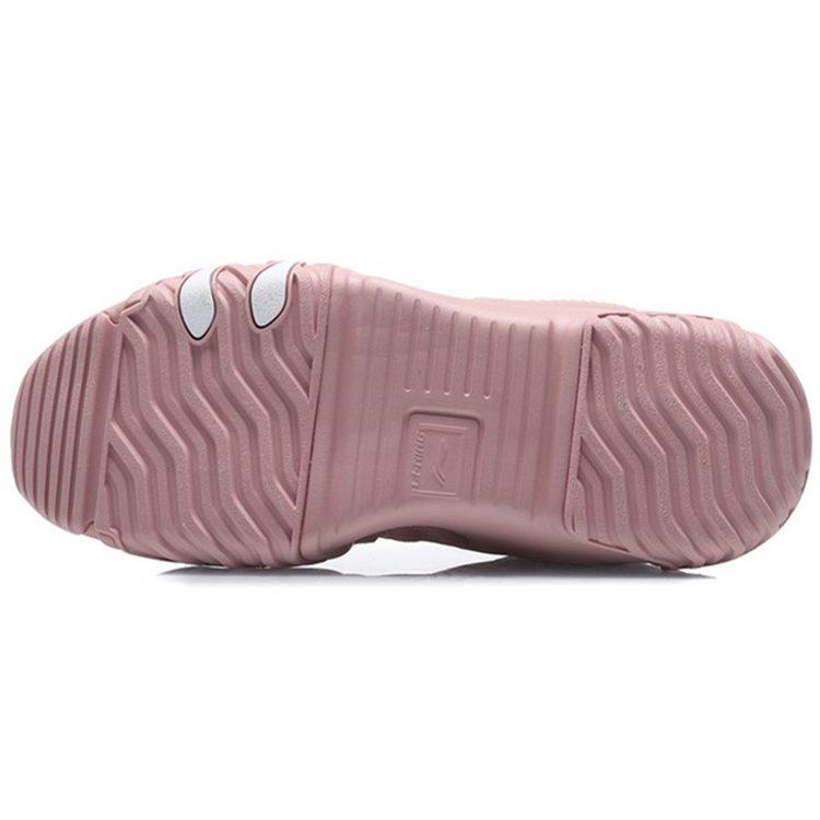 Li Ning Cat Paw Lite Fabric Comfortable Slip Resistant Abrasion Resistant Low Top Running Shoes Women's Pink AGLQ124-1