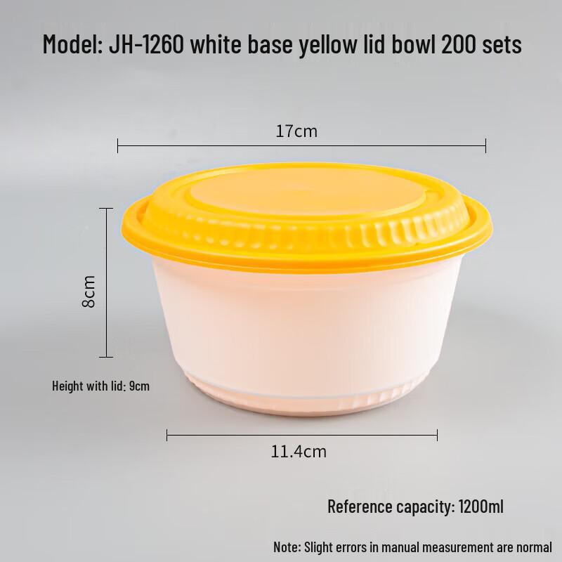 Disposable Food Grade Round Takeaway Bowls with Lids