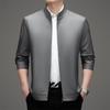 Men's Mulberry Silk Jacket: Middle-aged Casual Thin Top, Spring/Autumn, Loose Stand Collar for Elderly Fathers