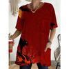 Women's Summer Short Sleeved T-shirt, 3D Printed Pocket T-shirt, Casual Plus Size T-shirt