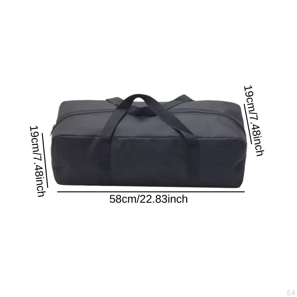 Black Camping Storage Bag with Zipper, Water-resistant, Sports Organizer for Hiking, And