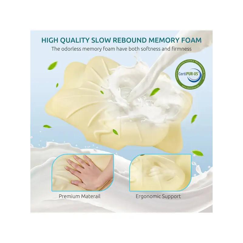 Memory Foam Pillows Smooth cool Ergonomic Neck Support Pillow For Pain Relief High Elastic Soft Washable Home Pillows Bedding