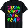 Happy New Year 2026 Printed New Years Eve Party Mens Women Tshirt Short Sleeve Round Neck Comfortable Casual Clothing