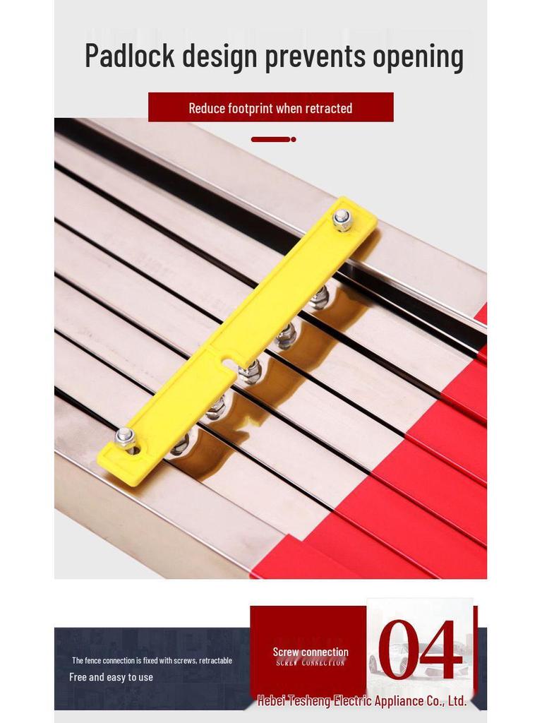 Stainless Steel Retractable Folding Gate for Outdoor, Kindergarten, and Construction Barrier